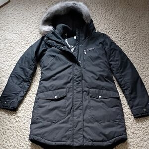 Columbia Women's Black Ski Jacket with Faux Fur Hood